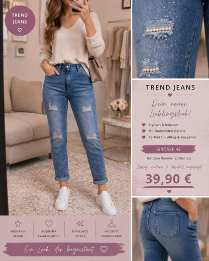 ✨ Boutique-Jeans mit Glanzdetails – feminin & bequem ✨