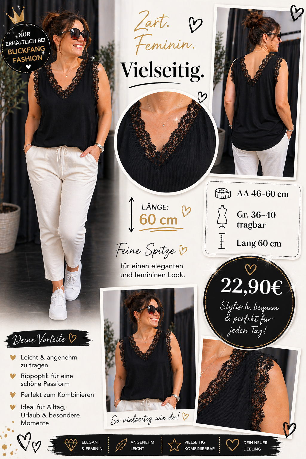 Spitzen Top - Zart,feminin & vielseitig