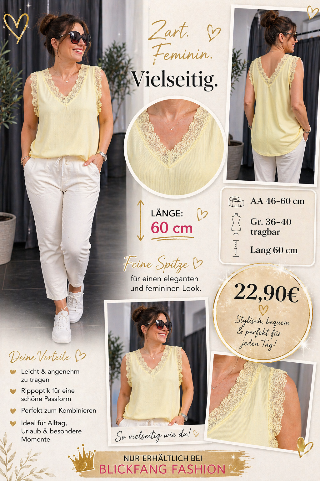 Spitzen Top - Zart,feminin & vielseitig