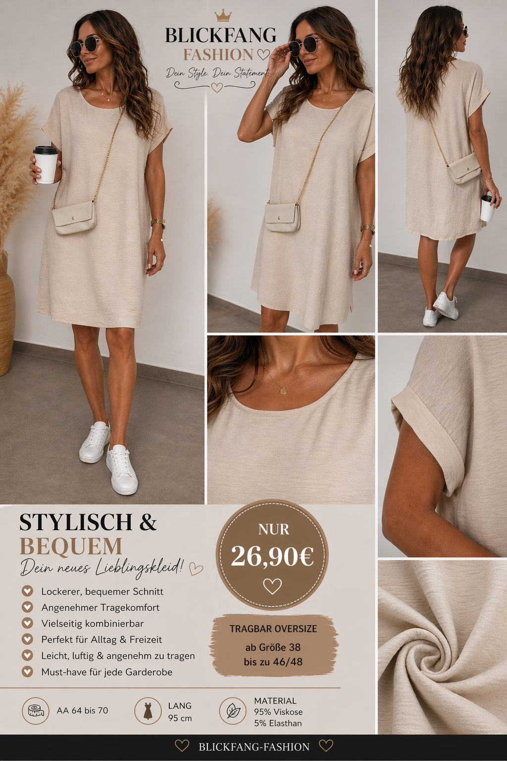 Minimal Chic Kleid mit Tasche 😍