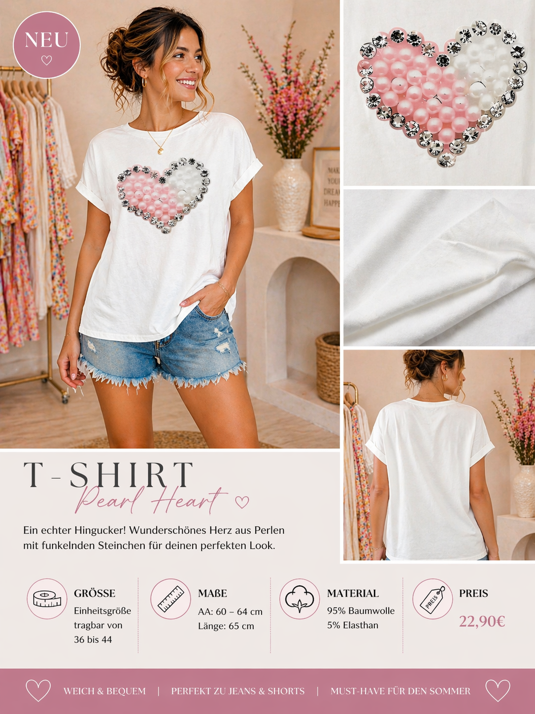 T-Shirt „ Perl-Heart“