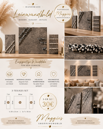 3-teiliges Leinwandbild Handmade Luxus
