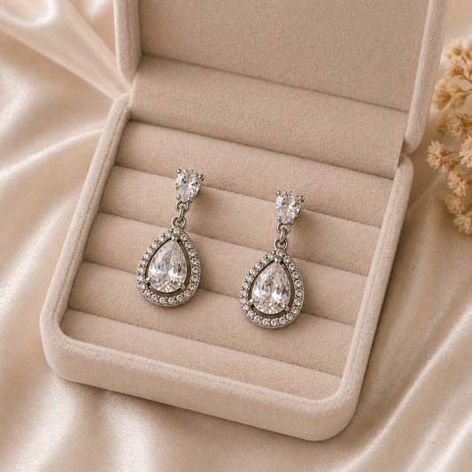 Tropfen Ohrringe mit Zirkonia