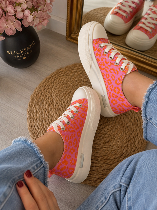 Statement Sneaker - Pink Leo Style