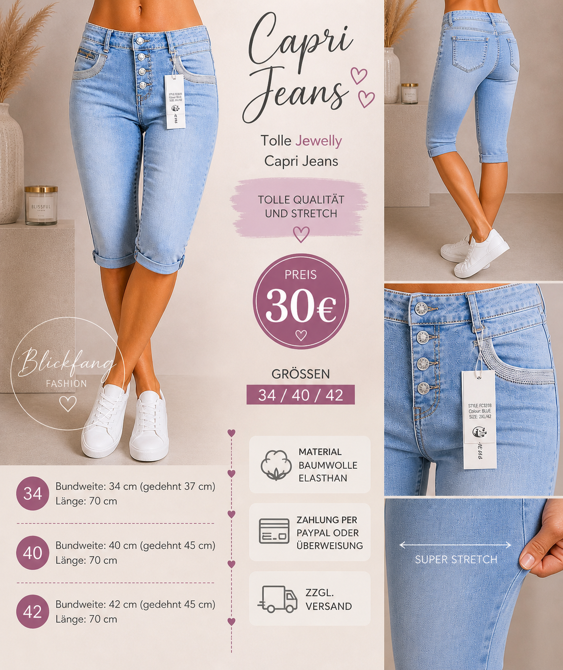 Jewelly Capri Jeans