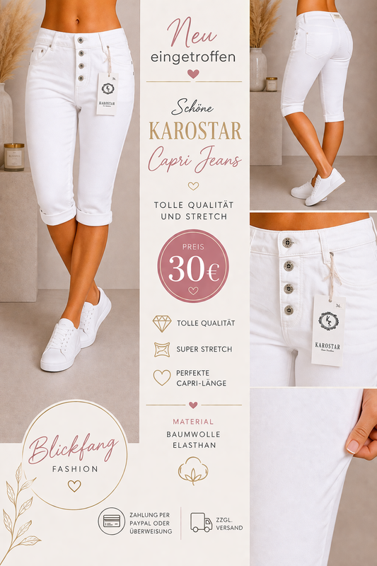 Karostar Capri Jeans Weiß