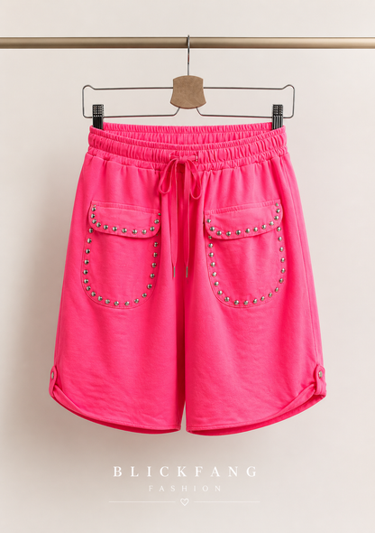 Sweat Short mit Nieten