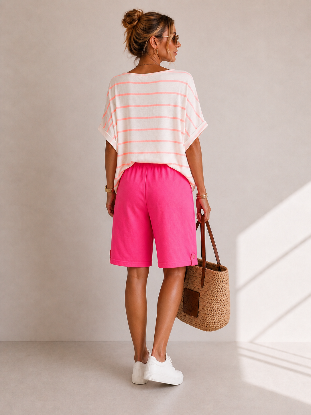 Sweat Short mit Nieten