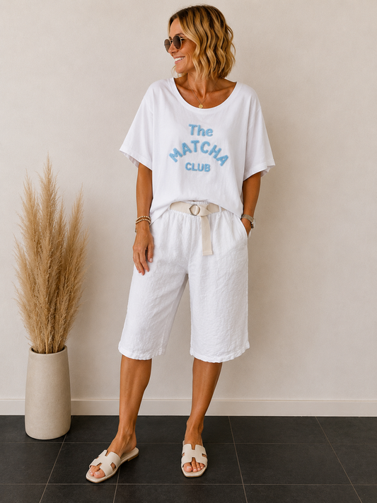 The Matcha Club lässiges Oversize Shirt