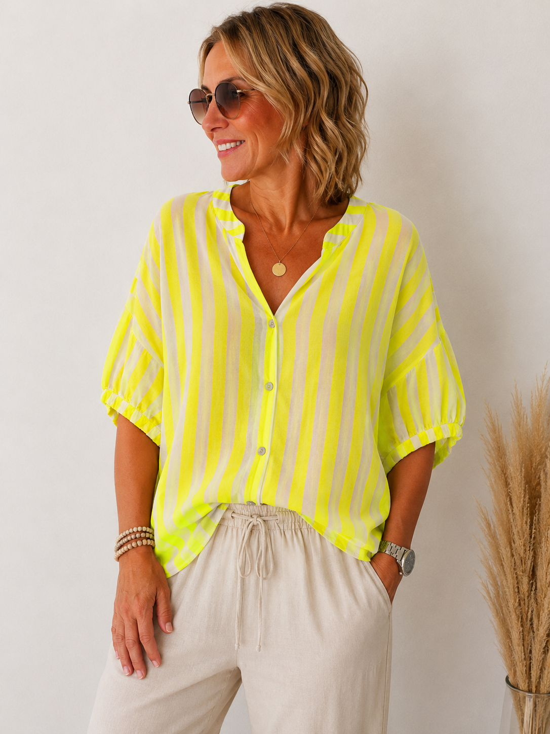 Sommerliche Streifen - Bluse 👚 „ Mila“