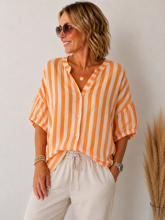 Sommerliche Streifen - Bluse 👚 „ Mila“