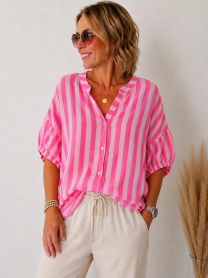 Sommerliche Streifen - Bluse 👚 „ Mila“