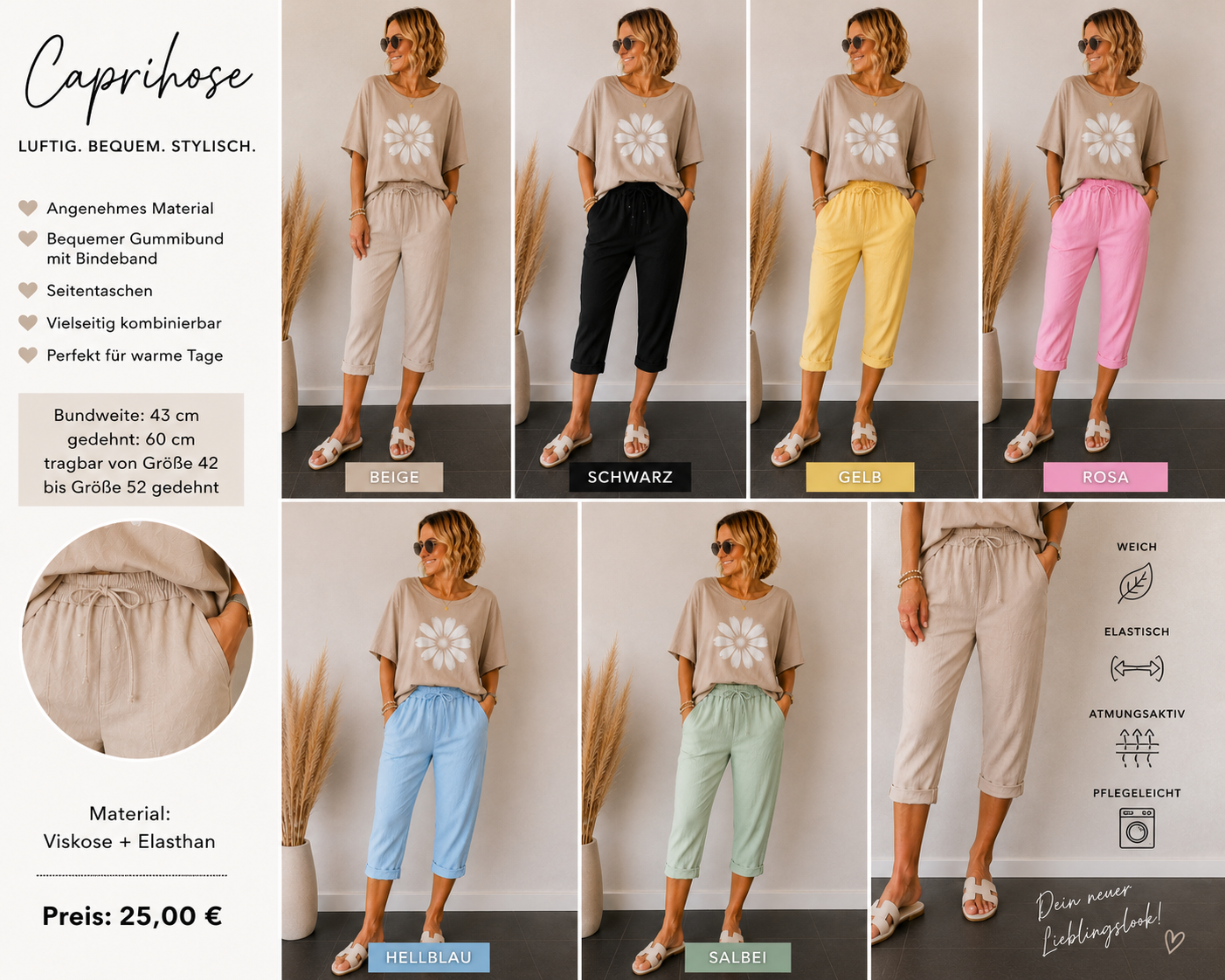 Capri - Joggpant in vielen Farben