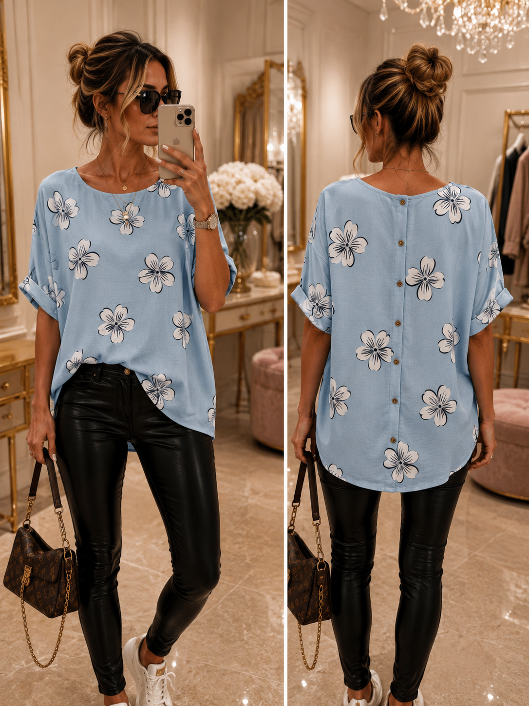Luftige Bluse mit Floralem Print