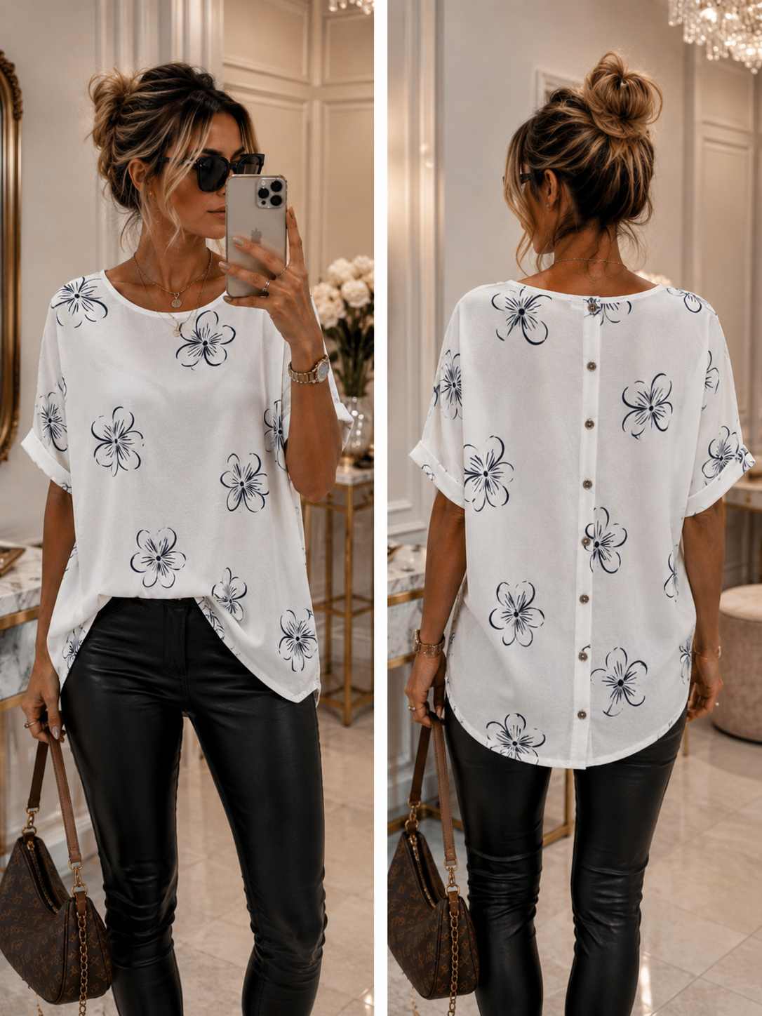 Luftige Bluse mit Floralem Print
