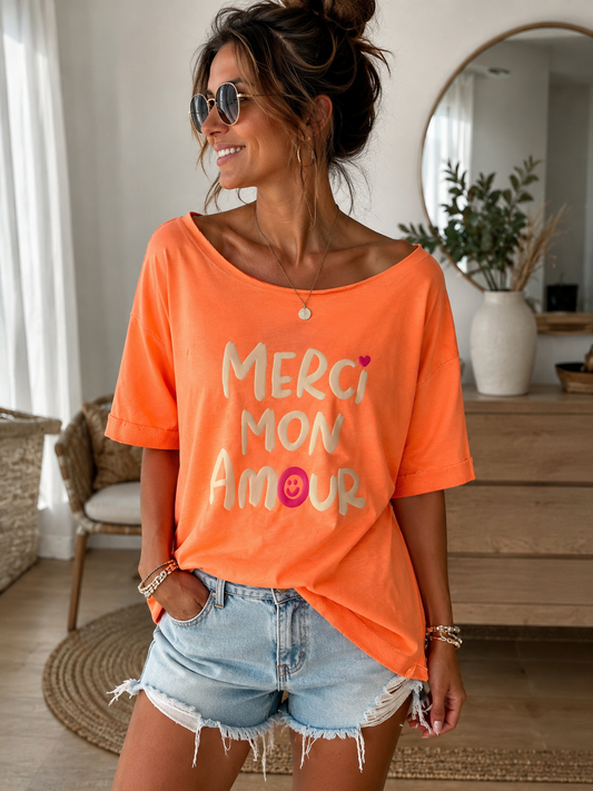 🧡 Statement Shirt „Merci Mon Amour“ 🧡