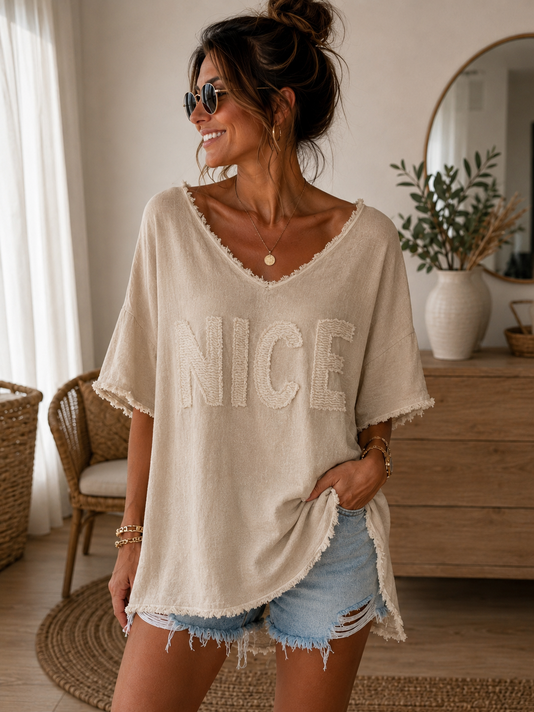 Leinen Shirt „ Nice „