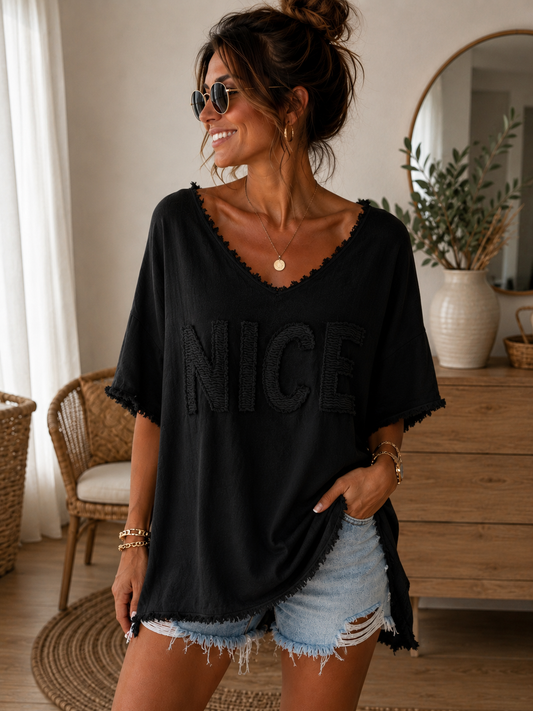 Leinen Shirt „ Nice „