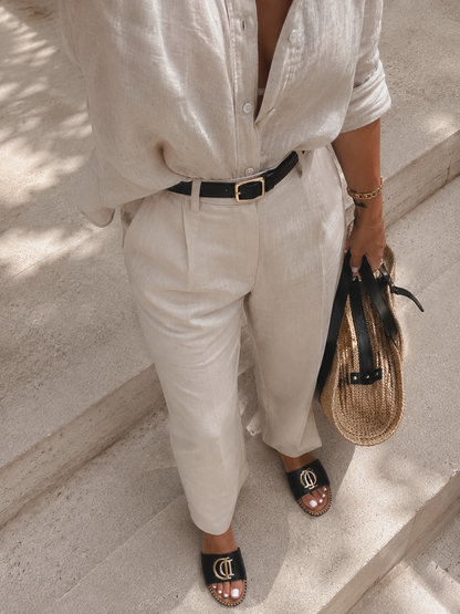 Elegance Pantoletten mit Gold Details