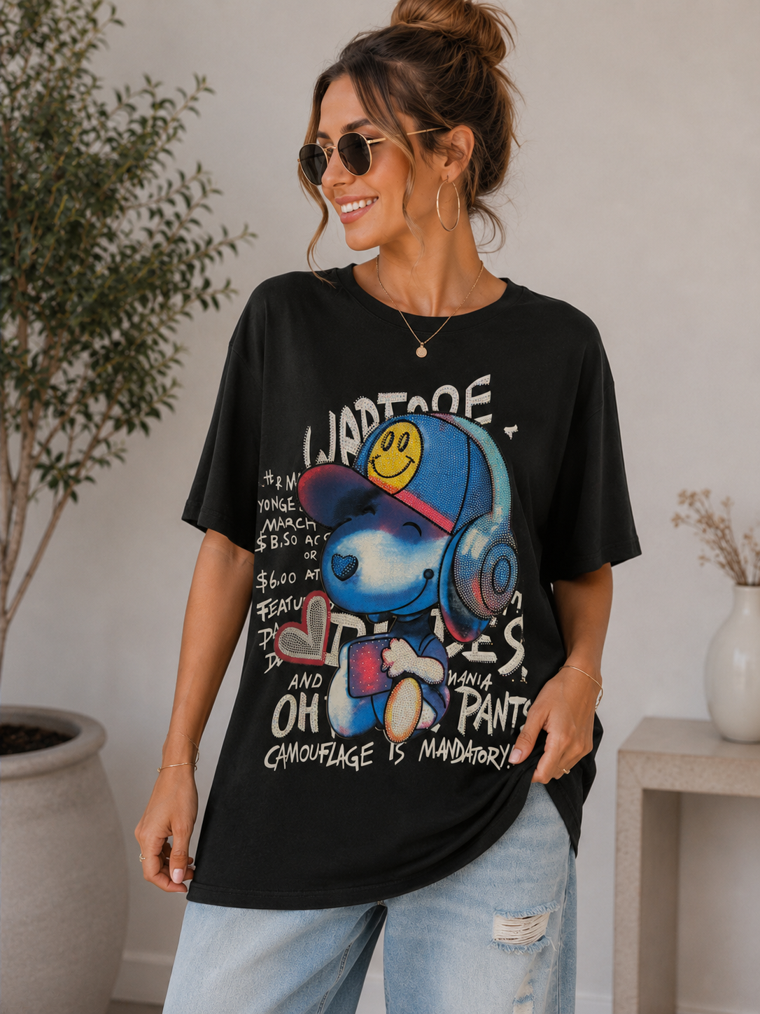 Premium Strass Tshirt Snoopy