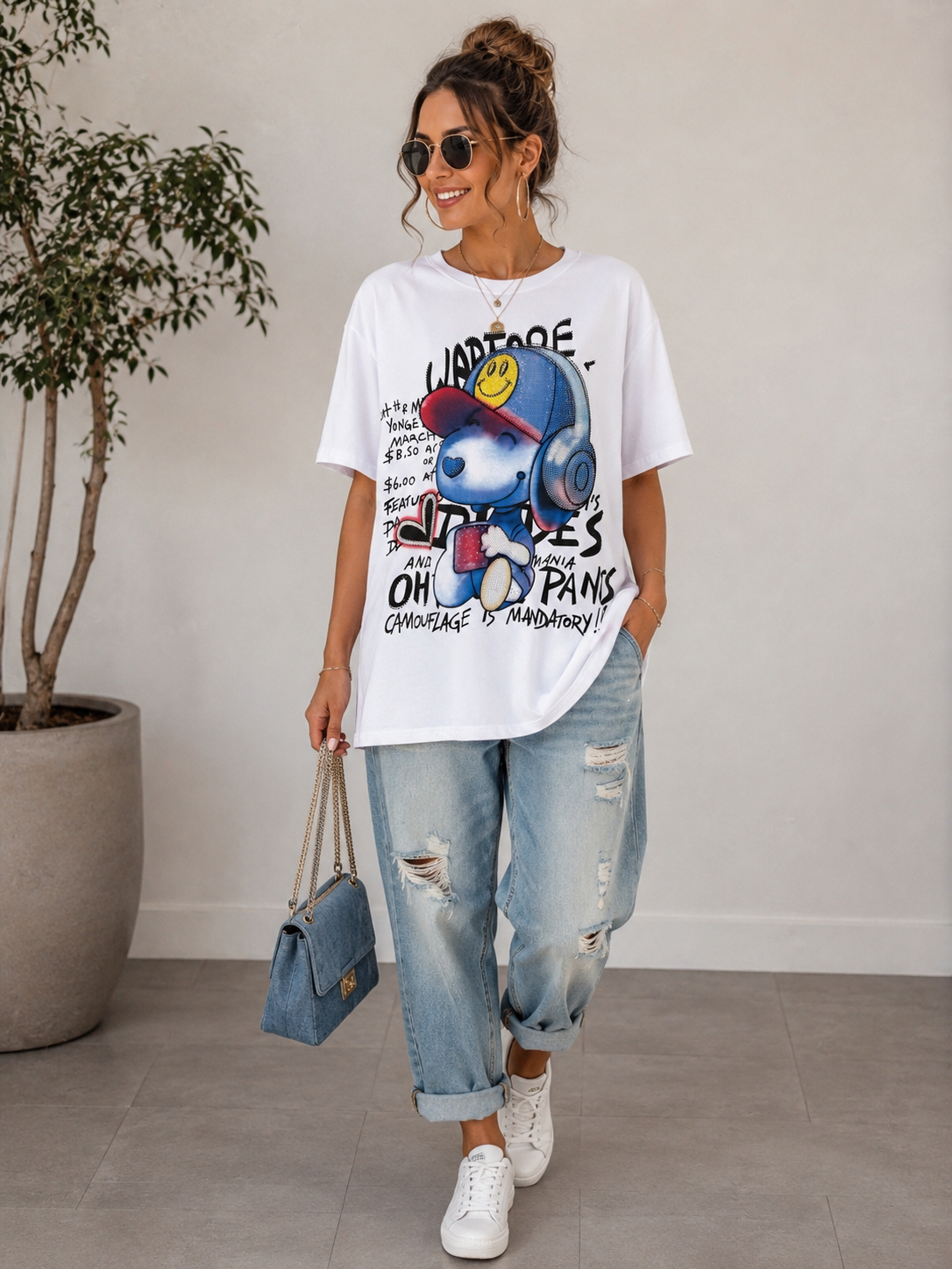 Premium Strass Tshirt Snoopy