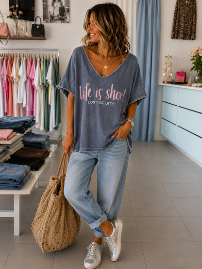 Oversize Shirt „ Life is Short „