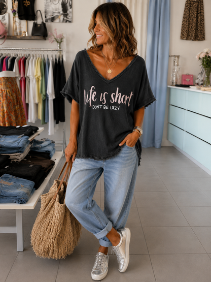 Oversize Shirt „ Life is Short „