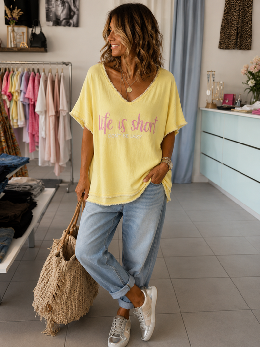 Oversize Shirt „ Life is Short „