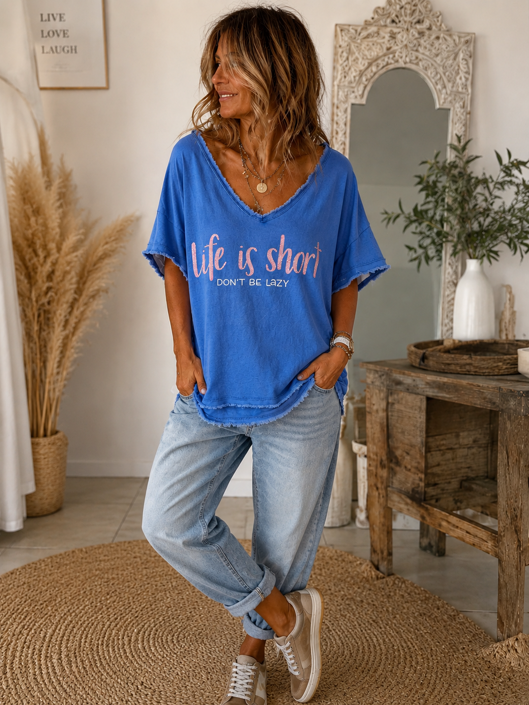 Oversize Shirt „ Life is Short „