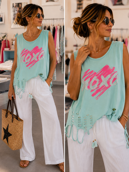 Trendiges XOXO Glitzer Top
