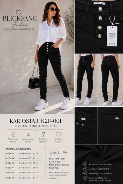 Karostar Jeans K28-001 Schwarz 38-48
