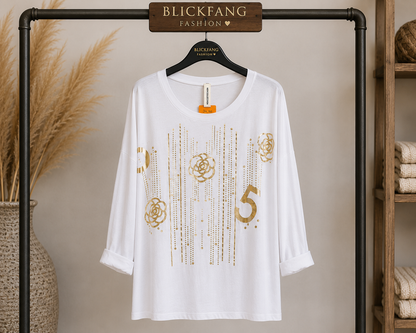 ✨ Golden Glam Oversize-Shirt – Dein eleganter Blickfang