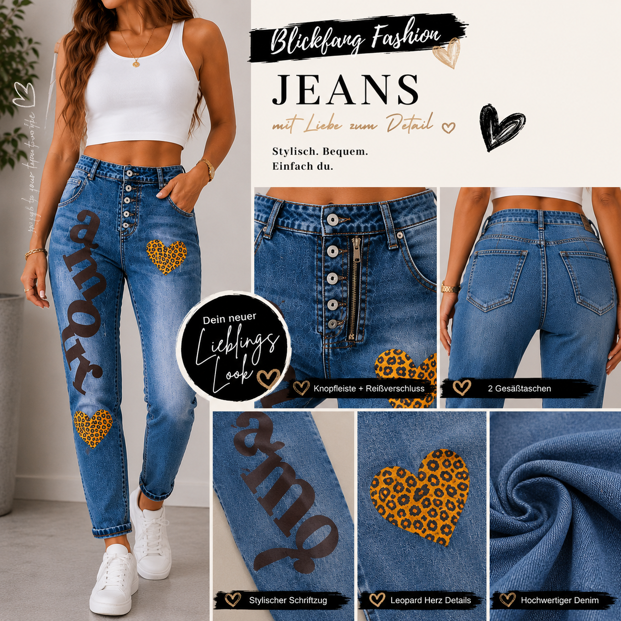 ❤️ SexyWomen Jeans mit Leo-Herz – Dein neuer Lieblingslook