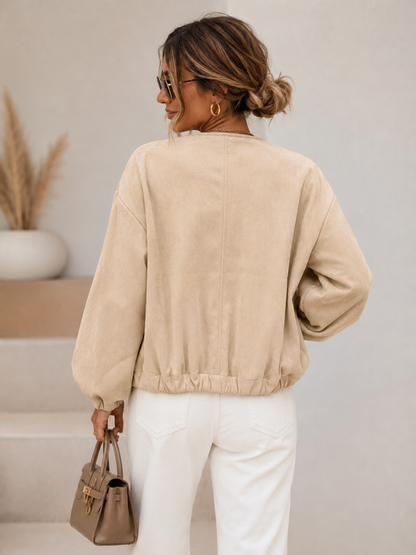 🔥 It-Piece 2026 – Stylische Waschleder-Jacke mit Gold-Details