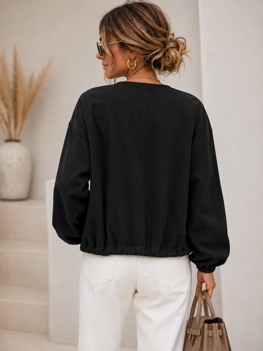 🔥 It-Piece 2026 – Stylische Waschleder-Jacke mit Gold-Details