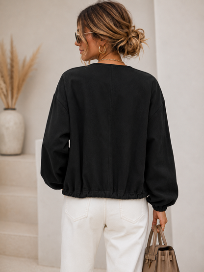 🔥 It-Piece 2026 – Stylische Waschleder-Jacke mit Gold-Details