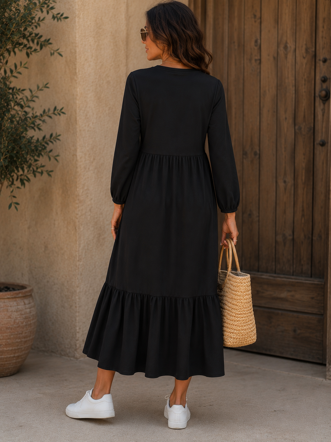 ✨ Maxikleid mit V-Ausschnitt – Zeitlos, feminin & wunderbar bequem