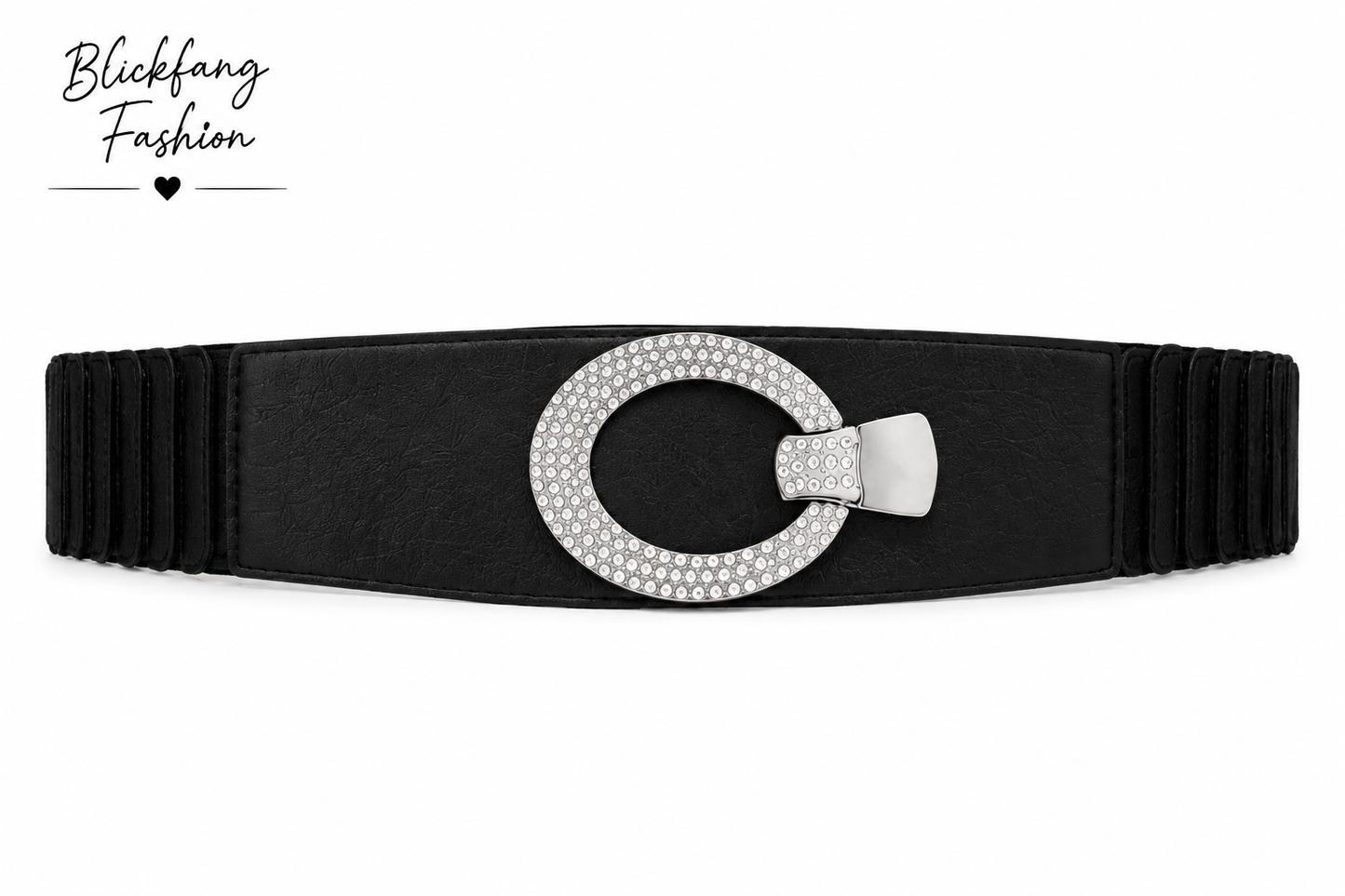 Glamour Stretch-Gürtel mit Strass-Ovalschließe – Eleganter Taillengürtel in 4 Farben