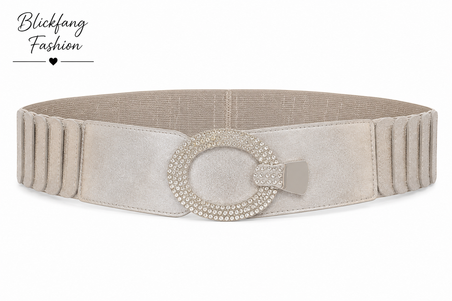 Glamour Stretch-Gürtel mit Strass-Ovalschließe – Eleganter Taillengürtel in 4 Farben