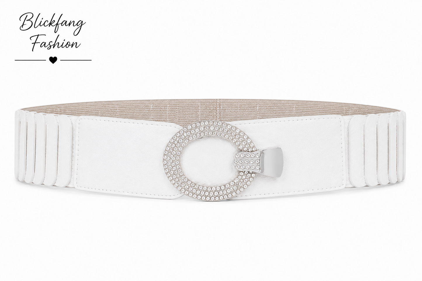 Glamour Stretch-Gürtel mit Strass-Ovalschließe – Eleganter Taillengürtel in 4 Farben