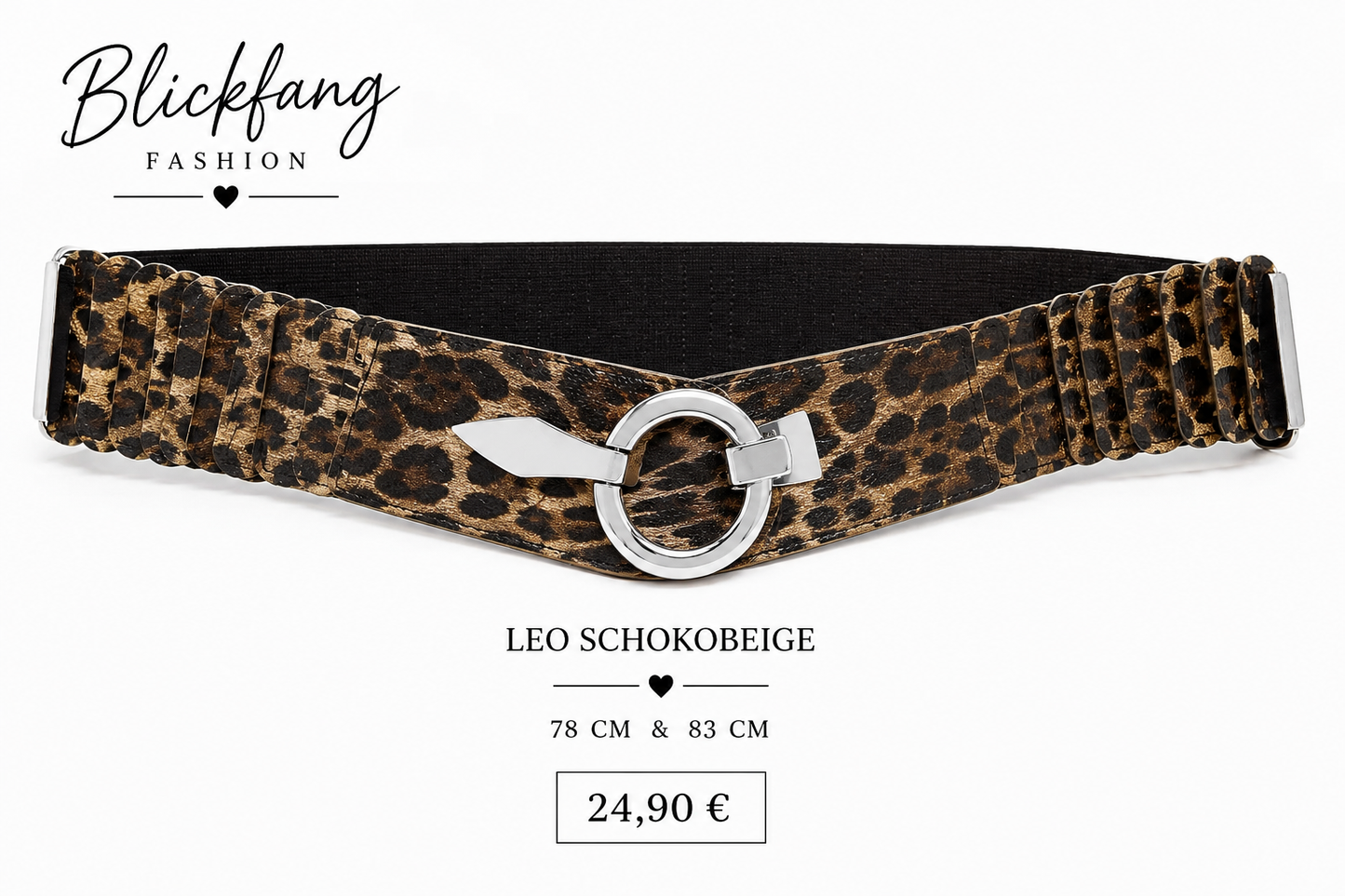 Leo Stretch-Gürtel mit silberner Statement-Schließe – Eleganz trifft Wild Style | 78 cm & 83 cm