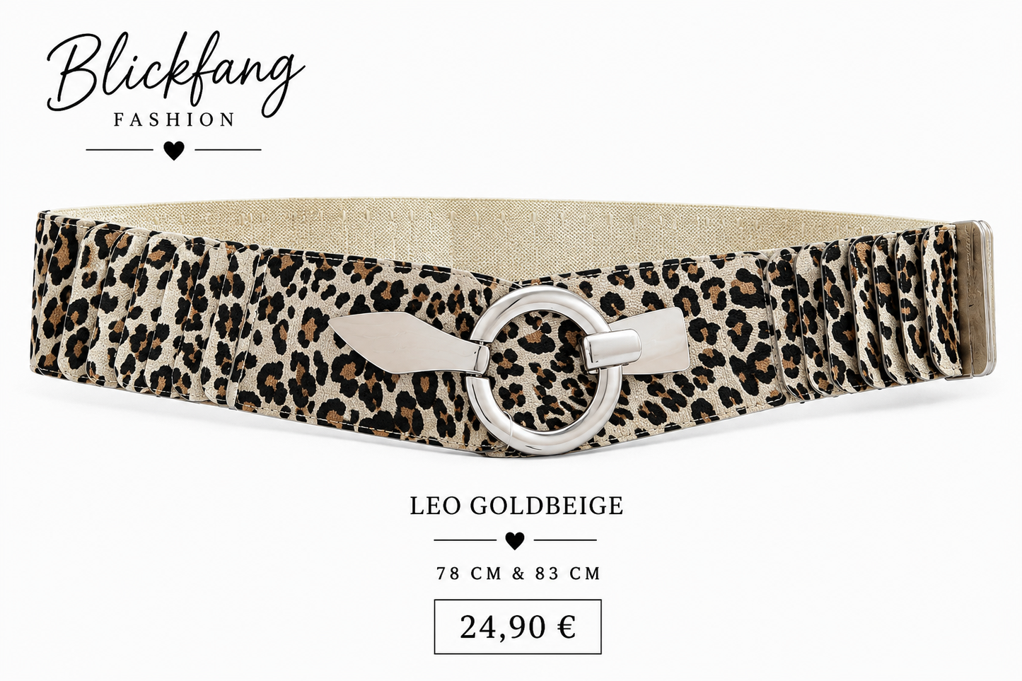 Leo Stretch-Gürtel mit silberner Statement-Schließe – Eleganz trifft Wild Style | 78 cm & 83 cm