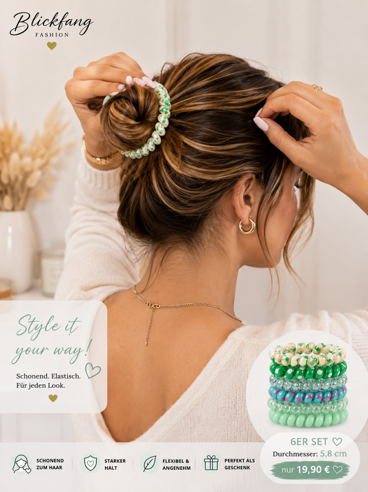 Hair - Ocean Breeze Collection – Premium Spiral-Haargummis im exklusiven 6er-Geschenkset