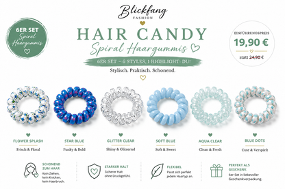 Hair - Ocean Breeze Collection – Premium Spiral-Haargummis im exklusiven 6er-Geschenkset