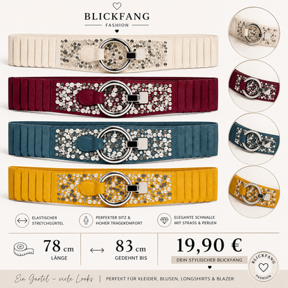 Stretchgürtel „Glam Sparkle“ – Eleganz mit funkelnden Strass-Details