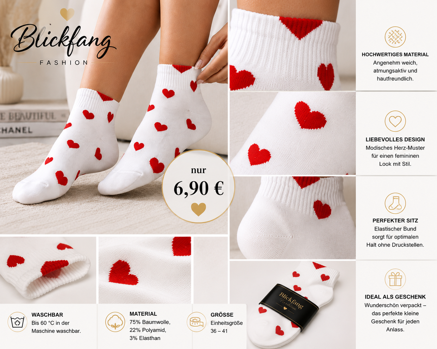 Herzenssocken – Kuschelkomfort mit Liebe | Blickfang Fashion