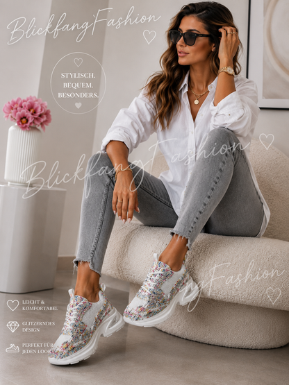 Glitzer Chunky Sneaker – Funkelnder Komfort für jeden Tag