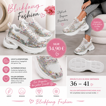 Glitzer Chunky Sneaker – Funkelnder Komfort für jeden Tag