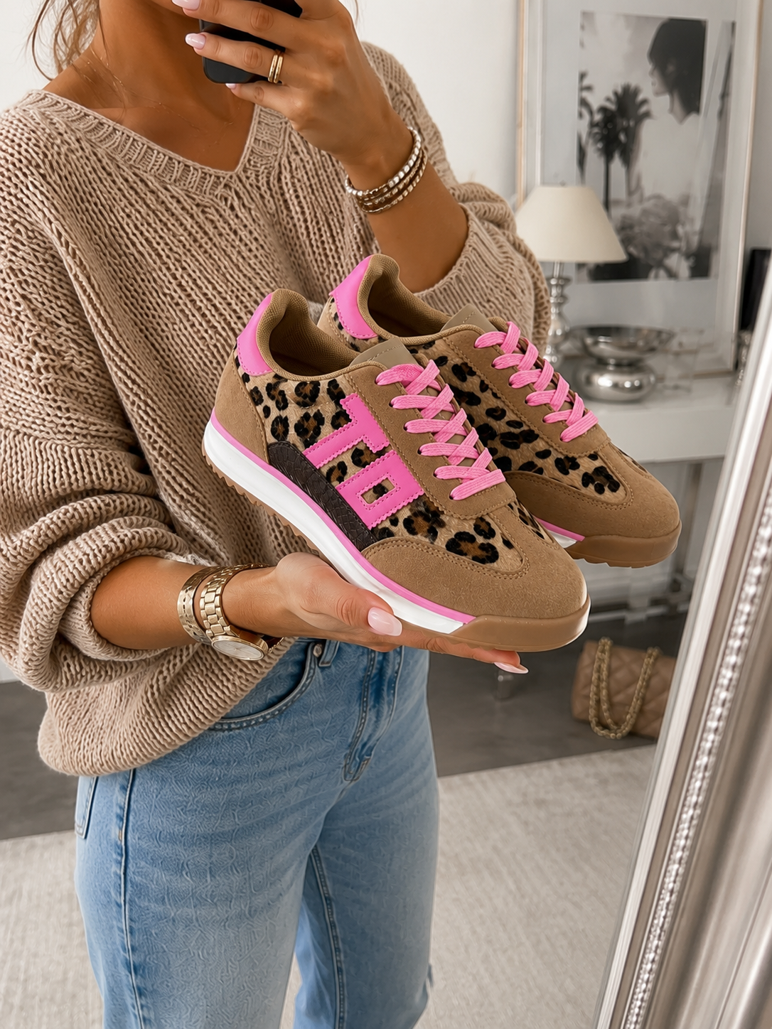 🩷 Leo Sneaker Pink – Trendiger Eyecatcher für jeden Look 36-41