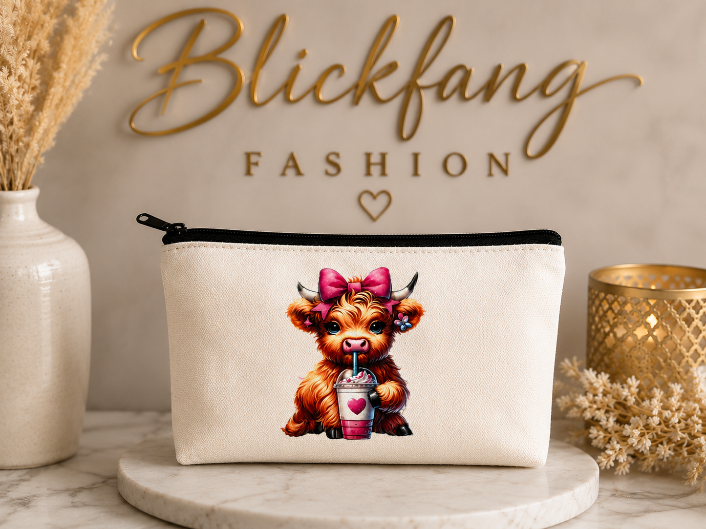 Handmade Canvas-Täschchen „Highland Cow“ – süß, praktisch & ein echter Blickfang